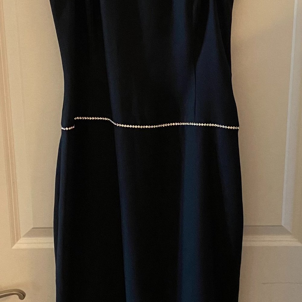 Black Beaded/Rhinestone SZ 8 Asymmetrical Formal Dress